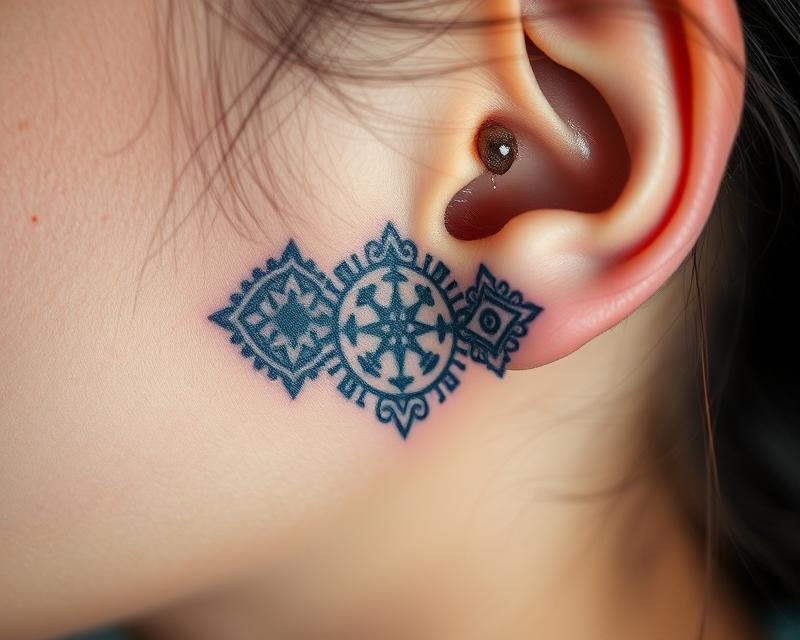 Tatuaż za uchem – znaczenie, wzory i pielęgnacja tatuażu